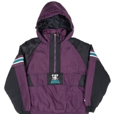 VINTAGE NHL ANAHEIM MIGHTY DUCKS KIDS PULLOVER JACKET 1990S LARGE YOUTH