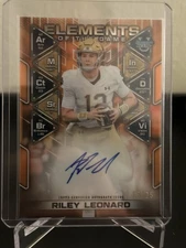 2024 Bowman Best - Riley Leonard ND Elements of the Game Orange Auto /25