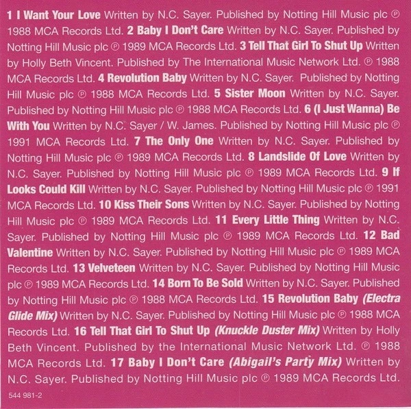 TRANSVISION VAMP - BABY I DON'T CARE - BEST OF CD - SPECTRUM MUSIC - 2002 - Bild 3 von 4