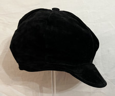 Vintage "The Look" Leather Brimmed Hat Womens Black M USA Made