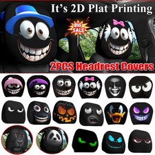 Halloween Decor Scary Face Car Seat Headrest Cover Horror Head Rest Protector CE