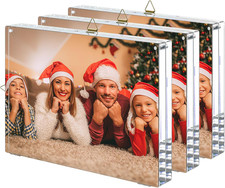 4X6 Acrylic Picture Frames 3 Pack: 20 Thicker Block, Clear Picture Frames Frees