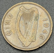 1946 Ireland 1 Penny Pingin KM#11 Bronze World Coin Foreign Chicken