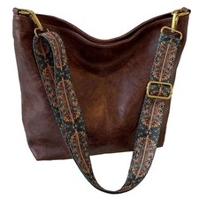 Fashion Hobo Bags for Women Vegan Leather Crossbody Bag with Guitar Coffee