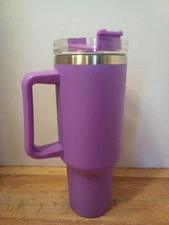 40 oz. Insulated Tumbler with Handle Lilac Purple with Straw NEW