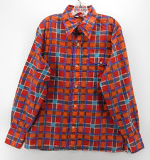VINTAGE Skyr Shirt Men Medium Red Button Up 70s Psychedelic Disco Mod Retro