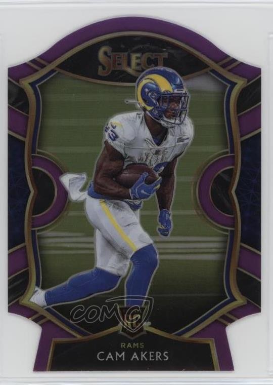 2020 Panini Select Concourse Purple Prizm Die-Cut Cam Akers #55 1rt3