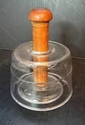 Vintage Butter Mold Glass Press 4” ~ Milk Cow Stamp