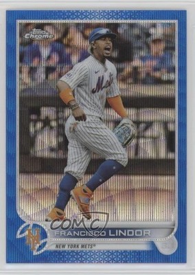 2022 Topps Chrome Blue Wave Refractor 11/75 Francisco Lindor #166 0us4