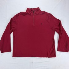Polo Ralph Lauren Fleece Quarter Zip Pullover Mens XXL Red USA Made Classic
