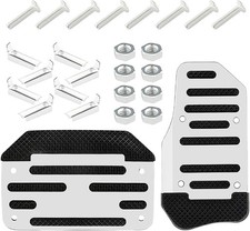 2PCS Non-Slip Car Pedal Covers, Automatic Transmission Gas Pedal Pads Kit, Alumi