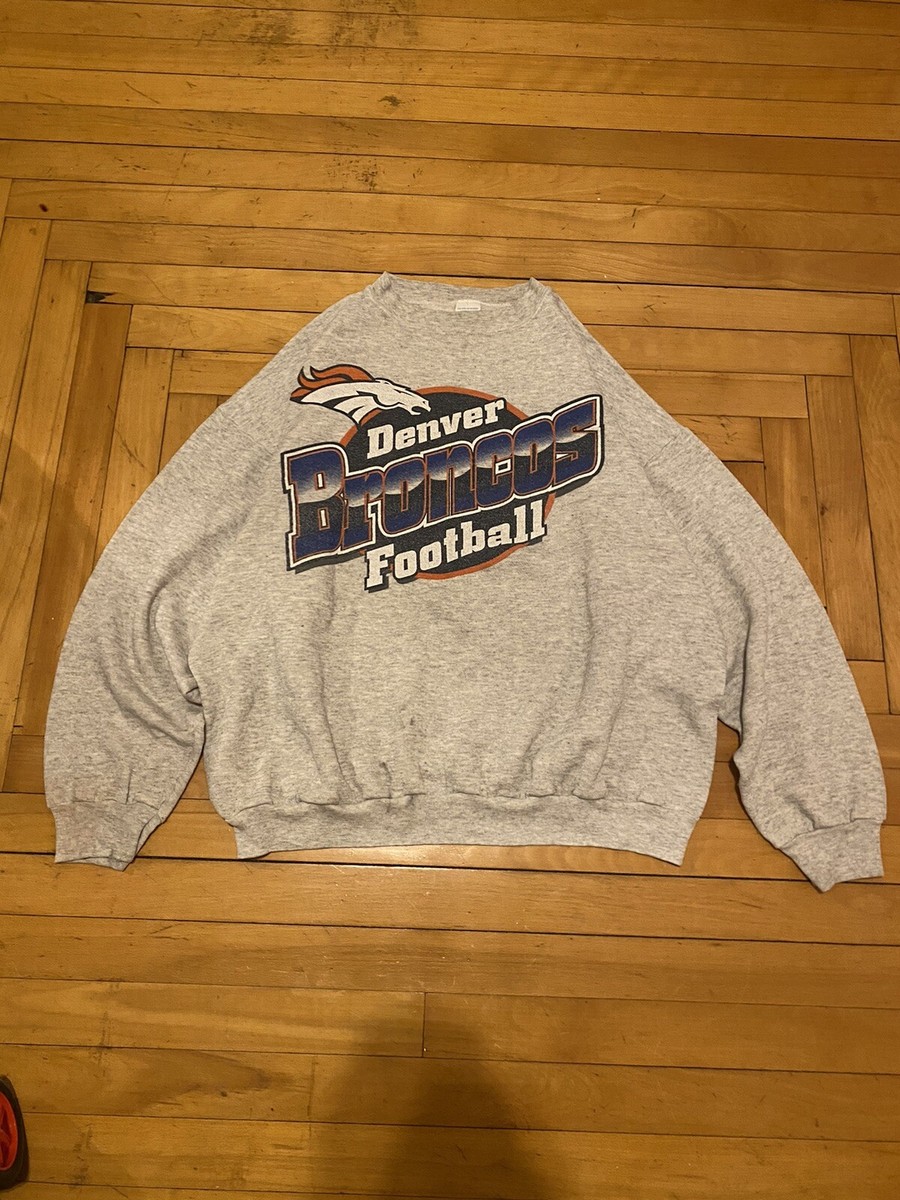 Vintage Denver Broncos Sweater Mens Xl Grey Logo 7 Sweatshirt