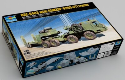 Trumpeter 01086 Maßstab 1:35 BAZ-6403 mit ChMZAP-9990-071 Anhänger