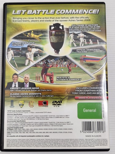 Ashes Cricket 2009 PC DVD-ROM Game Sir Ian Botham Shane Warne + Free Postage - Picture 2 of 6