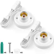 2 Pcs Light Socket with Cord Light Bulb Base E26/ E27 Lamp Base Desktop 9.84 ...