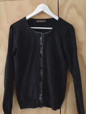 Cardigan Hallhuber grey anthracite M embellished