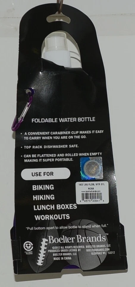 Botella de agua plegable reutilizable con licencia universitaria de la Universidad Estatal de Louisiana Foto 2 de 4