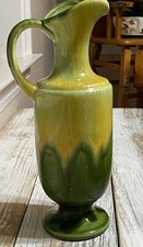 Vintage HAEGAR USA Green and Yellow Pitcher E...