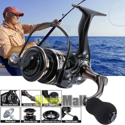 12BB High Speed Saltwater Metal Spinning Fishing Reel Large Sea Fish Reels