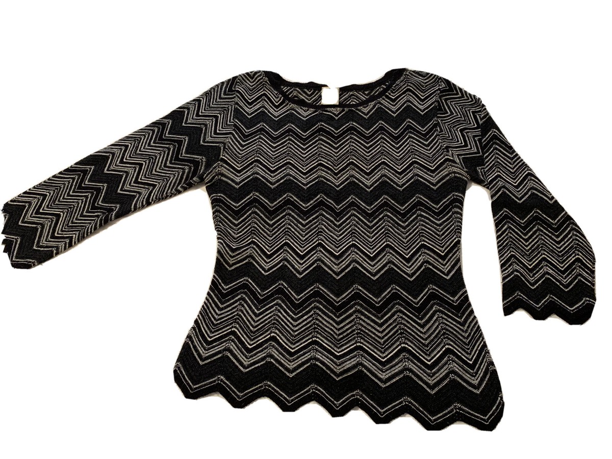 ❤️Ellemenno Ripple Knit Striped Sweater Shades Of Grey Black White EUC |  eBay