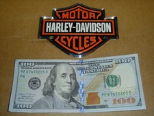 Harley Davidson Bar and Shield FLAT Chrome Black Orange White METAL Tank Trim