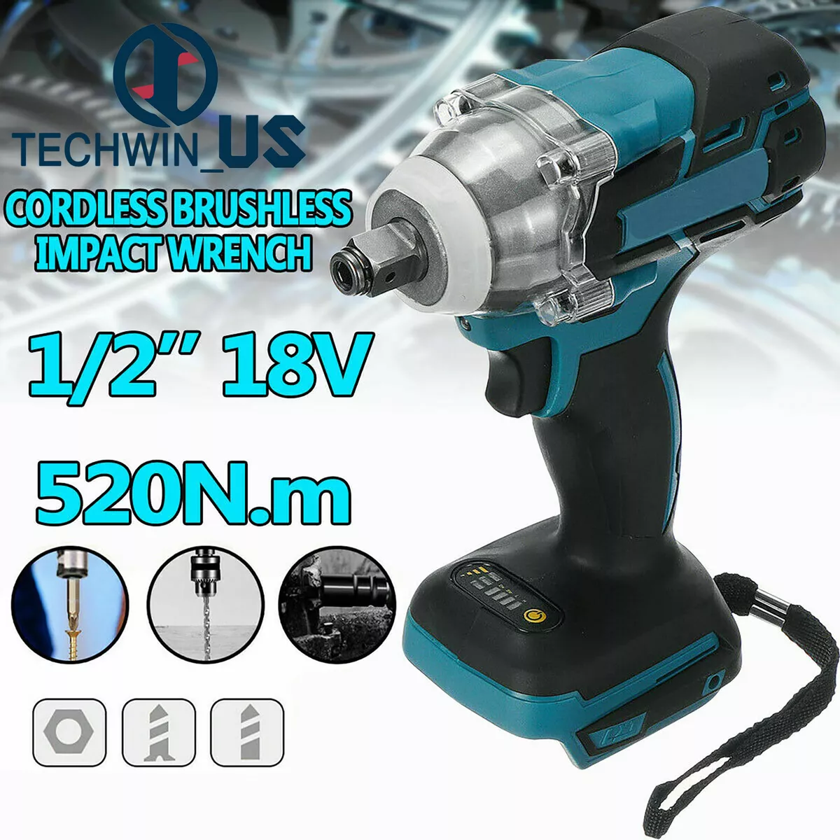 Cordless Impact Wrench For Battery Makita DTW285Z Brushless 1 2