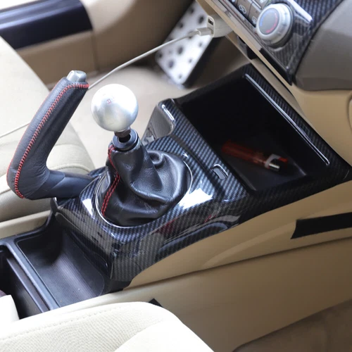 For Honda 2006-2011 Civic MT Version Carbon Fiber Console Gear Shift Cover Trim - Foto 4 di 4