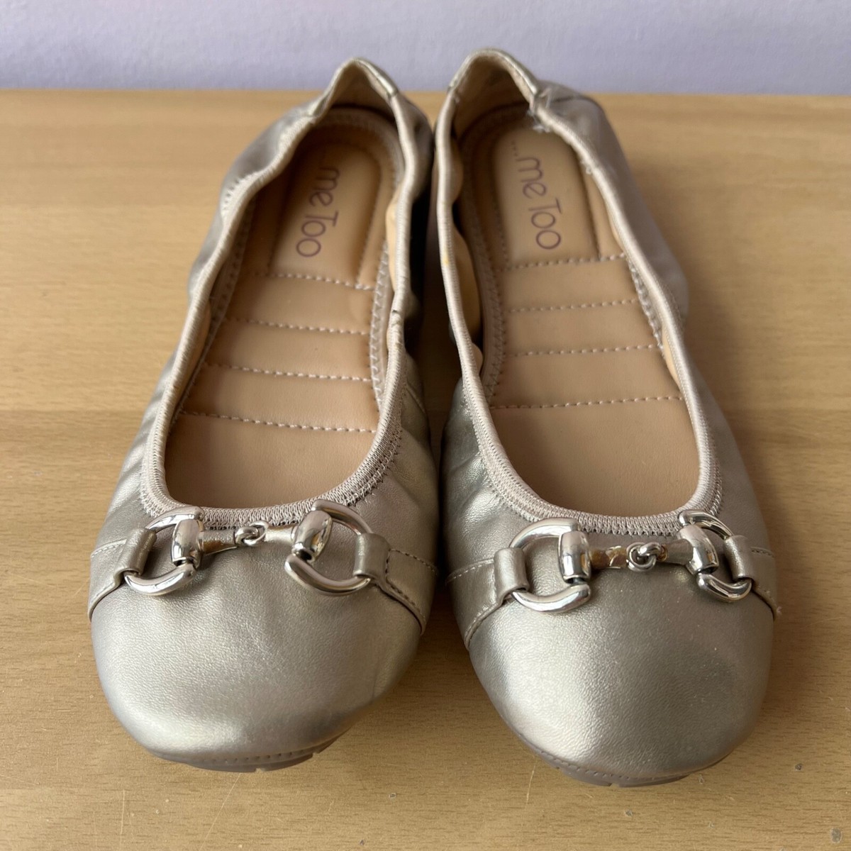 Me Too Women's METALLIC Leather Ballerina shoes Flats Size brand new  unworn
