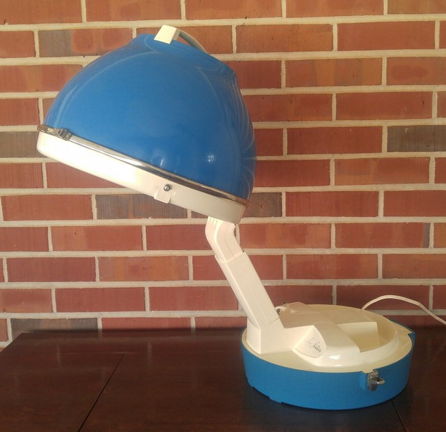 Vintage 70's Lady Sunbeam Blue Hood Hard Portable Hair Dryer eBay