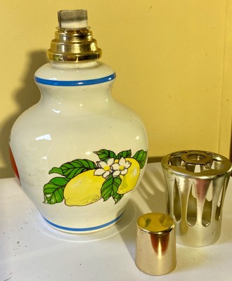 Lampe Berger - Perfume Burner - Véritable Lampe Berger Emile Tessier Faience De Malicorne Oiseau Du Paradis Gilt Brass