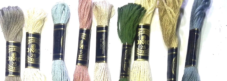 VTG. DMC LOT OF 9 EMBROIDERY THREADS 8.7 YDS ASSORTED COLORS CROSS STITCH - Image 3 of 4