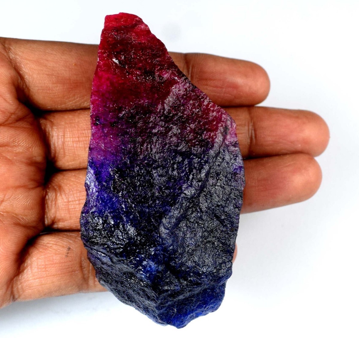 307.80 Ct Natural Bi-Color Sapphire 72 x 33 mm Gemstone Rough