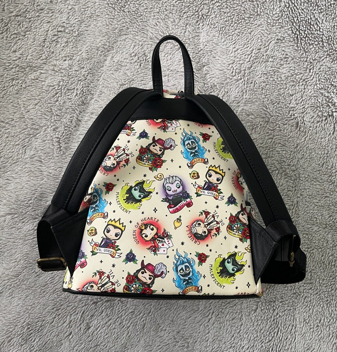 LOUNGEFLY POP DISNEY VILLAINS TATTOO MINI BACKPACK | eBay display picture 1