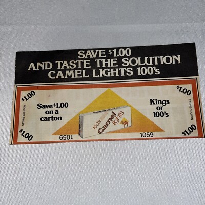 1979 Camel Lights Kings Or 100 s Coupon McCalls