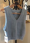 SUNDAY BEST ARITZIA New! Baby Blue "Tia" Knit Fuzzy Sweater Vest Sold Out NWT XS