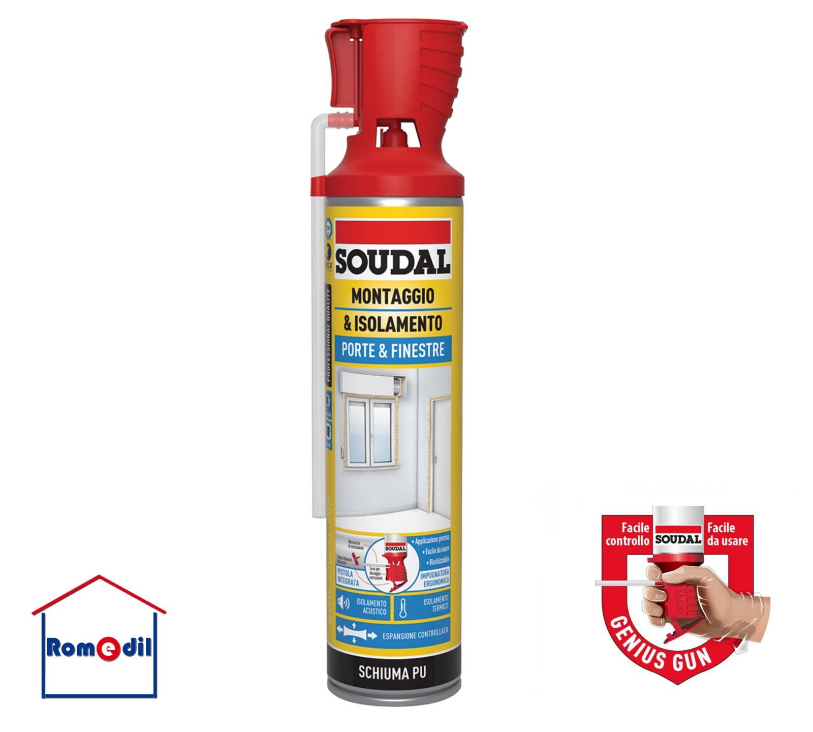 Schiuma montaggio isolamento porte finestre certificato acustico termico 600 ml