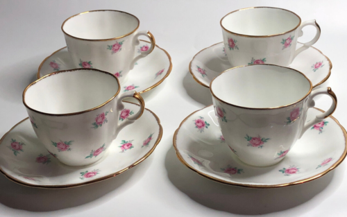 Jason Bone China Teacup & Saucer Set- tiny pink rose floral-full size - Picture 1 of 7
