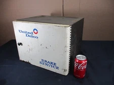 Vintage United DELCO Brake Service Metal 9 Drawers Parts Storage Cabinet