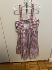 Girls Cat And Jack Purple Gingham Dress With Flowers Size 8 — photo 3