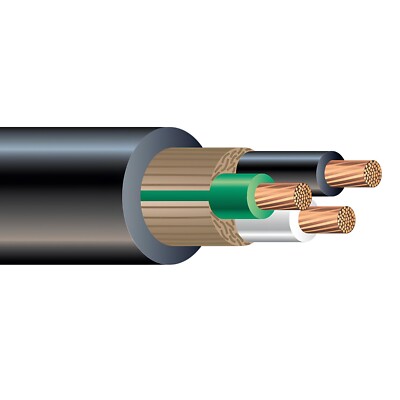 100' 6/3 SOOW Power Cable High Flexible CPE Jacket Black UL CSA 600V