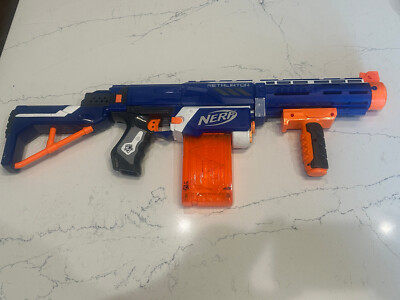 HOT* Nerf N-Strike Elite XD Blue Retaliator Complete Blaster