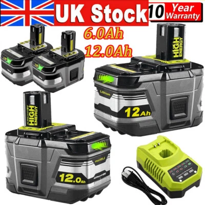 18V 8AH 12Ah For Ryobi One Plus P108 Battery Charger Li-ion RB18L50 RB18L40 P104