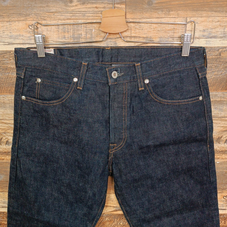 Jeans de mezclilla Wallace & Barnes Selvedge talla 32x34 medida 32x30 remache de acero delgado Foto 2 de 4