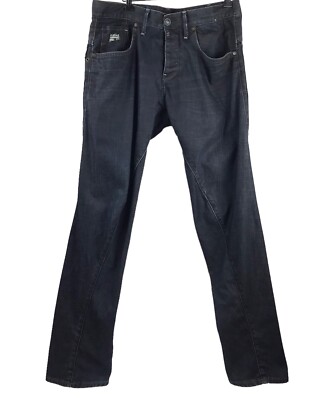 G-Star Originals Raw Jeans Mens 34/33 Denim Button Fly 3301 Tapered  DarkBlue