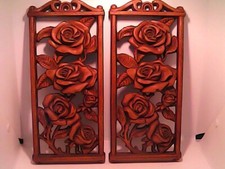 Set of 2 12/5" Rose Wall Hangings Made in USA by MultiProd.com