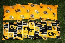 Cornhole Bean Bags Set of 8 ACA Regulation Bags GEORGIA TECH GT YELLOW JACKETS