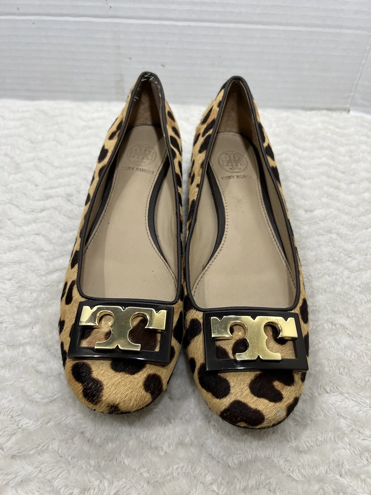 Pompa logo capelli di polpaccio donna Tory Burch Gigi 5 5 milioni in tacchi punta tonda leopardata $328