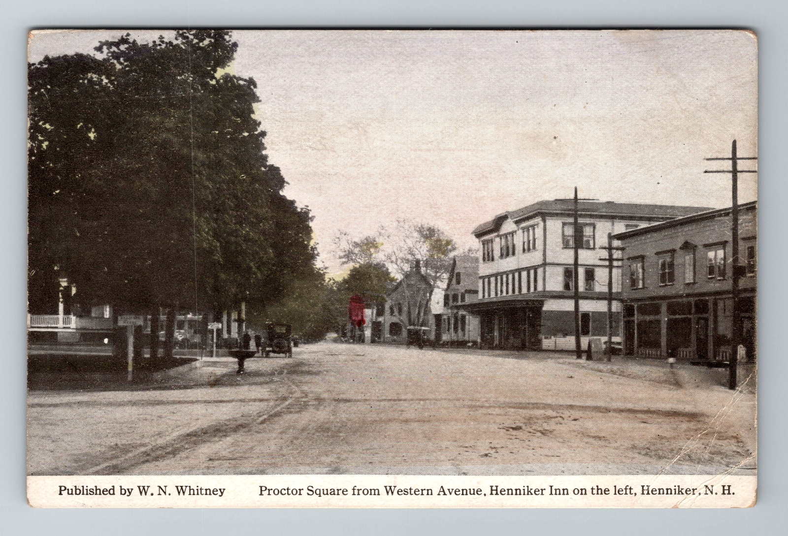 Henniker NHNew Hampshire, Proctor Square, Henniker Inn, Vintage c1924