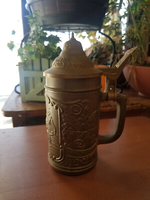 Beer Stein Ein Prosit Der Gemütlichkeit Molded Glass Octoberfest Germany 