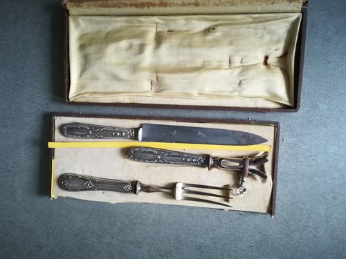 Superbe ancien service à découper fin XIXe siècle comprenant